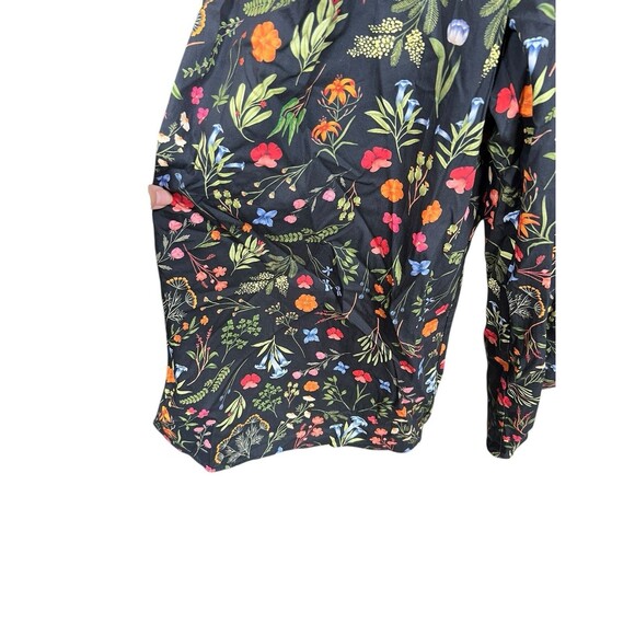 Anthropologie Jumpsuit‎ Hutch Poplin Forest Blue Botanical Floral Womens XSmall - Picture 7 of 15